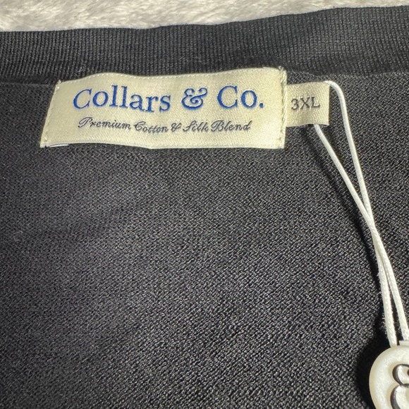 NWT Collars & Co Mens Lucca Luxury Touch Cotton Silk Blend T-Shirt 3XL Black - Picture 3 of 8